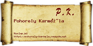 Pohorely Karméla névjegykártya